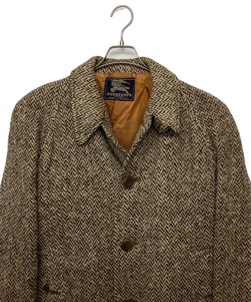 Burberry's（バーバリーズ）Burberry's (バーバリーズ) ヴィンテージ 大文字ロゴ 1940~1950年代　ハンドウーヴンアイリッシュツイードステンカラーコート ベージュ サイズ:不明の古着・服飾アイテム
