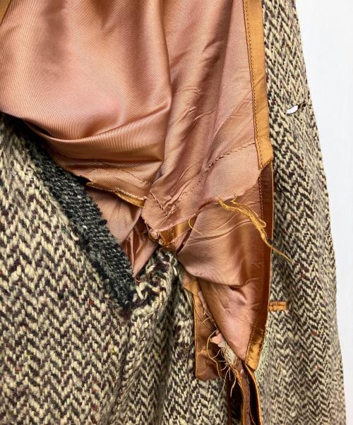 Burberry's（バーバリーズ）Burberry's (バーバリーズ) ヴィンテージ 大文字ロゴ 1940~1950年代　ハンドウーヴンアイリッシュツイードステンカラーコート ベージュ サイズ:不明の古着・服飾アイテム