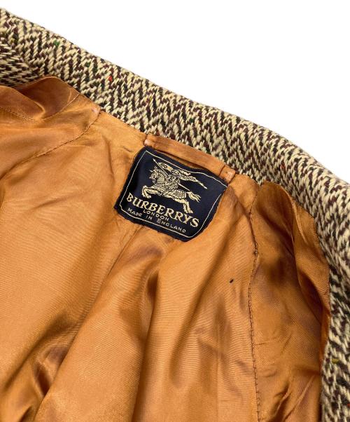 Burberry's（バーバリーズ）Burberry's (バーバリーズ) ヴィンテージ 大文字ロゴ 1940~1950年代　ハンドウーヴンアイリッシュツイードステンカラーコート ベージュ サイズ:不明の古着・服飾アイテム