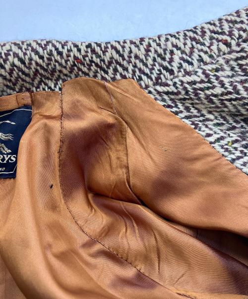 Burberry's（バーバリーズ）Burberry's (バーバリーズ) ヴィンテージ 大文字ロゴ 1940~1950年代　ハンドウーヴンアイリッシュツイードステンカラーコート ベージュ サイズ:不明の古着・服飾アイテム
