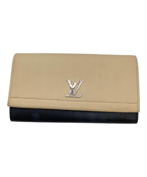LOUIS VUITTON（ルイ ヴィトン）LOUIS VUITTON (ルイ ヴィトン) M62328　ポルトフォイユロックミーII ベージュ×ブラックの古着・服飾アイテム