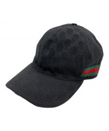 GUCCI（グッチ）の古着「599831　GGキャンバス　キャップ」｜ブラック