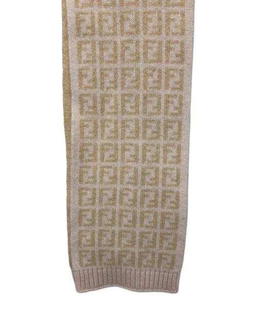 FENDI（フェンディ）FENDI (フェンディ) AB85045-L ズッカ柄 マフラー ピンクベージュの古着・服飾アイテム