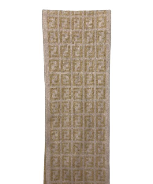 FENDI（フェンディ）FENDI (フェンディ) AB85045-L ズッカ柄 マフラー ピンクベージュの古着・服飾アイテム