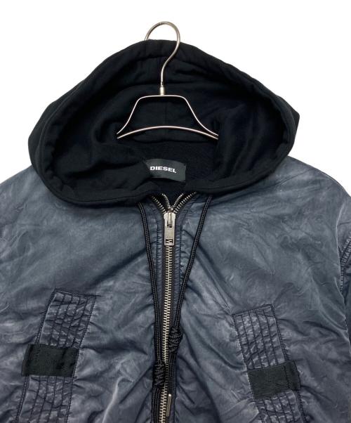 DIESEL（ディーゼル）DIESEL (ディーゼル) ショート丈フーデッドブルゾン ブラック サイズ:Sの古着・服飾アイテム