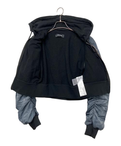 DIESEL（ディーゼル）DIESEL (ディーゼル) ショート丈フーデッドブルゾン ブラック サイズ:Sの古着・服飾アイテム