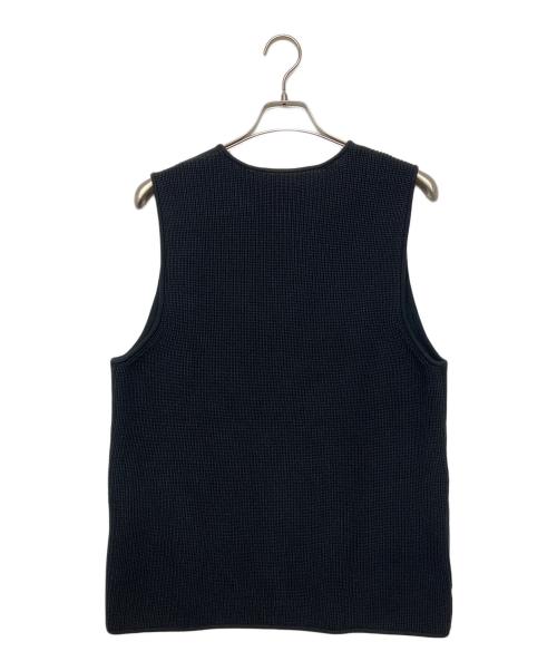 CABAN（キャバン）CABaN (キャバン) 2024AW コットンカシミヤ フラワーエンブロイダリー クルーネックベスト　ニットベスト ブラック サイズ:Mの古着・服飾アイテム