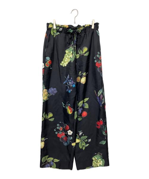 CABAN（キャバン）CABaN (キャバン) コットン Green Showerプリント 2タックワイドパンツ ブラック サイズ:Sの古着・服飾アイテム