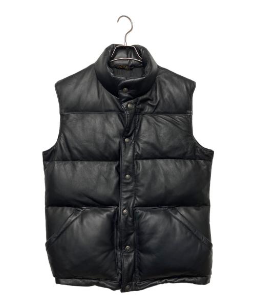 Schott（ショット）Schott (ショット) 7172　レザーダウンベスト ブラック サイズ:Lの古着・服飾アイテム