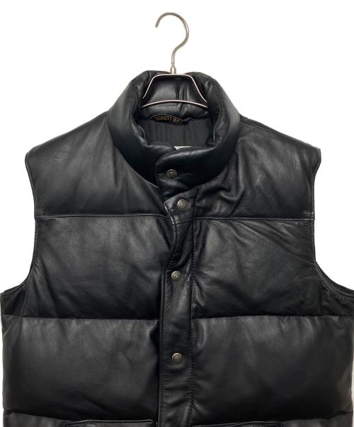 Schott（ショット）Schott (ショット) 7172　レザーダウンベスト ブラック サイズ:Lの古着・服飾アイテム