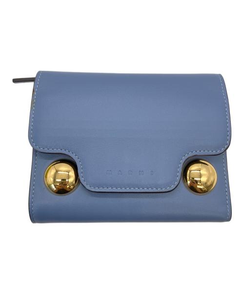 MARNI（マルニ）MARNI (マルニ) 3つ折り財布 ブルーの古着・服飾アイテム