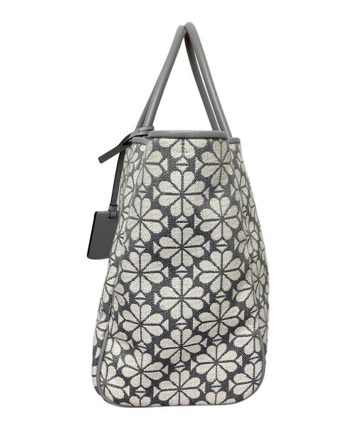 Kate Spade（ケイトスペード）Kate Spade (ケイトスペード) フラワージャガード　トートバッグ グレーの古着・服飾アイテム
