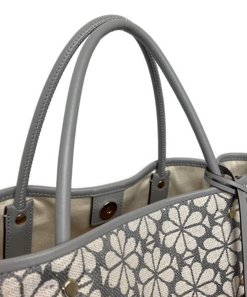 Kate Spade（ケイトスペード）Kate Spade (ケイトスペード) フラワージャガード　トートバッグ グレーの古着・服飾アイテム