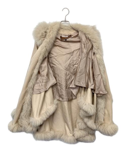 BALMAIN（バルマン）BALMAIN (バルマン) カシミヤフォックスポンチョ ベージュ サイズ:Freeの古着・服飾アイテム