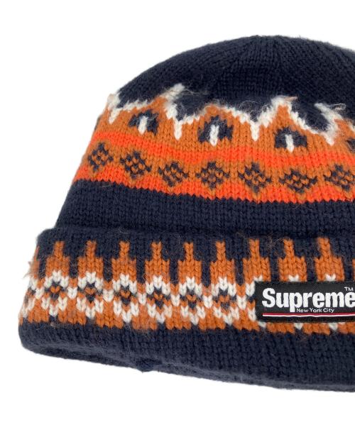 SUPREME（シュプリーム）Supreme (シュプリーム) ノルディック柄　ニット帽　19AW ネイビーの古着・服飾アイテム