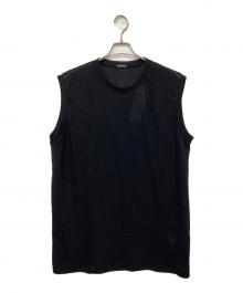 COMOLI（コモリ）の古着「B01-05037　25SS　コットンメッシュ ノースリーブ」｜ブラック