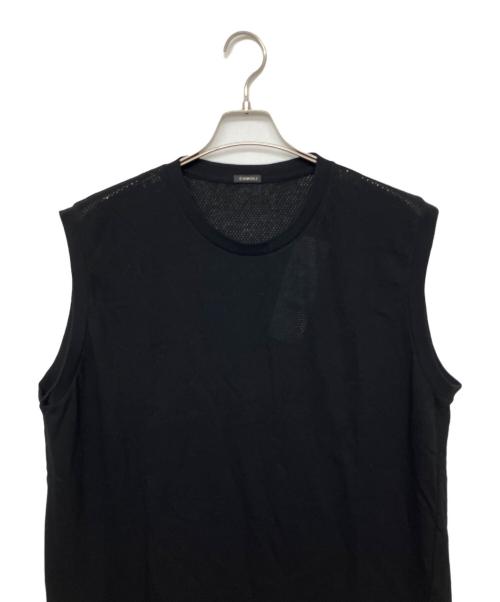 COMOLI（コモリ）COMOLI (コモリ) B01-05037　25SS　コットンメッシュ ノースリーブ ブラック サイズ:4 未使用品の古着・服飾アイテム
