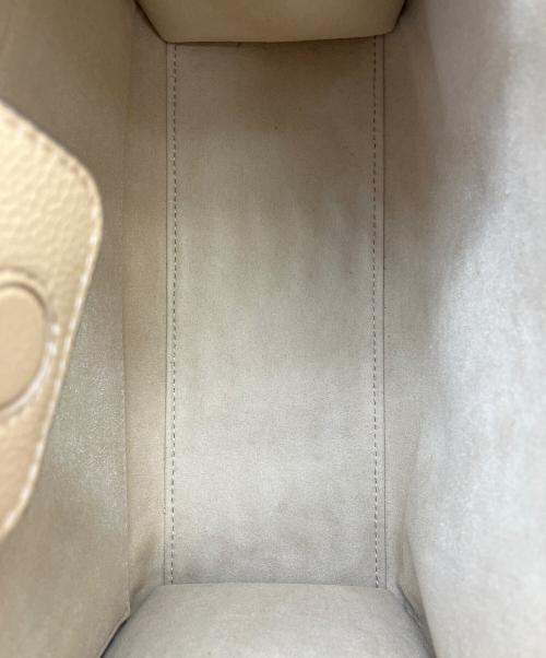 TORY BURCH（トリーバーチ）TORY BURCH (トリーバーチ) Tモノグラム ペブル トップハンドルハンドバッグ ベージュの古着・服飾アイテム