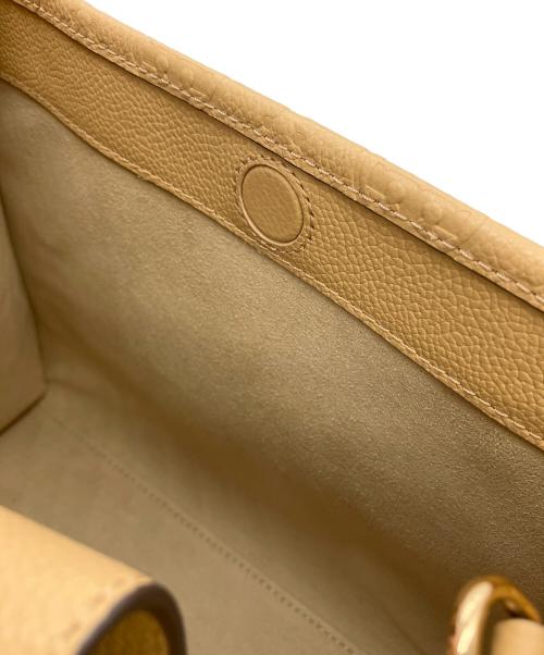 TORY BURCH（トリーバーチ）TORY BURCH (トリーバーチ) Tモノグラム ペブル トップハンドルハンドバッグ ベージュの古着・服飾アイテム