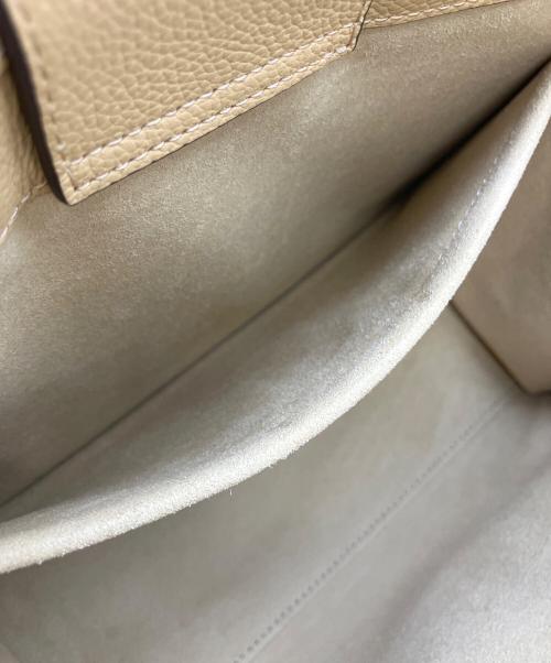 TORY BURCH（トリーバーチ）TORY BURCH (トリーバーチ) Tモノグラム ペブル トップハンドルハンドバッグ ベージュの古着・服飾アイテム