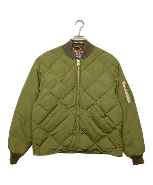 Eddie Bauer（エディーバウアー）Eddie Bauer (エディーバウアー) AVIREX (アヴィレックス) 9402245　ダウンジャケット カーキ サイズ:Lの古着・服飾アイテム