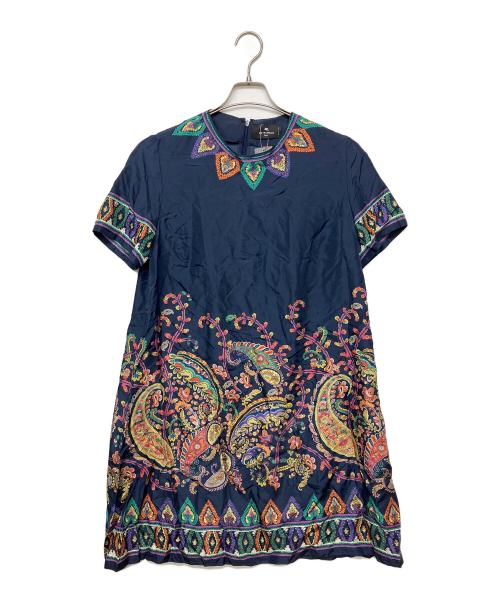 ETRO（エトロ）ETRO (エトロ) wrha0562　半袖ワンピース ネイビー サイズ:40 未使用品の古着・服飾アイテム