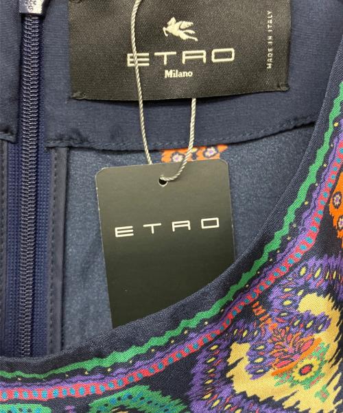 ETRO（エトロ）ETRO (エトロ) wrha0562　半袖ワンピース ネイビー サイズ:40 未使用品の古着・服飾アイテム