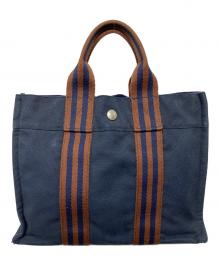 HERMES（エルメス）の古着「フールトゥPM　ハンドバッグ」｜ネイビー×ブラウン