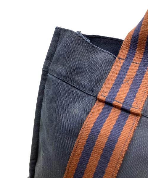 HERMES（エルメス）HERMES (エルメス) フールトゥPM　ハンドバッグ ネイビー×ブラウンの古着・服飾アイテム