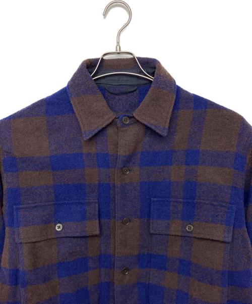 KAPTAIN SUNSHINE（キャプテンサンシャイン）KAPTAIN SUNSHINE (キャプテンサンシャイン) ks23fjk11　シャツジャケット ブラウン×ブルー サイズ:38の古着・服飾アイテム