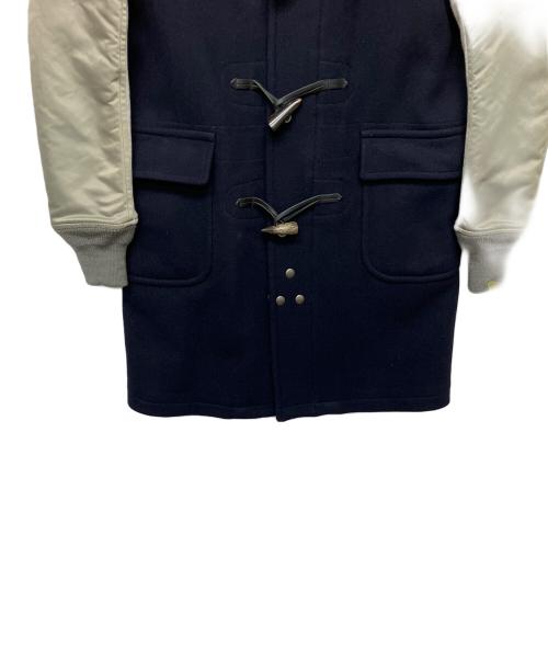 LOOPWHEELER（ループウィラー）LOOPWHEELER (ループウィラー) SCYEBASICS (サイベーシックス) 切り替えダッフルコート ブラック×カーキ サイズ:Mの古着・服飾アイテム