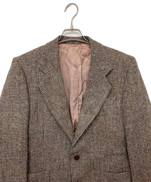 Harris Tweed（ハリスツイード）Harris Tweed (ハリスツイード) Yves Saint Laurent (イヴサンローラン) Harris Tweed×Yves Saint Laurent　ツイードジャケット ブラウン サイズ:Mの古着・服飾アイテム