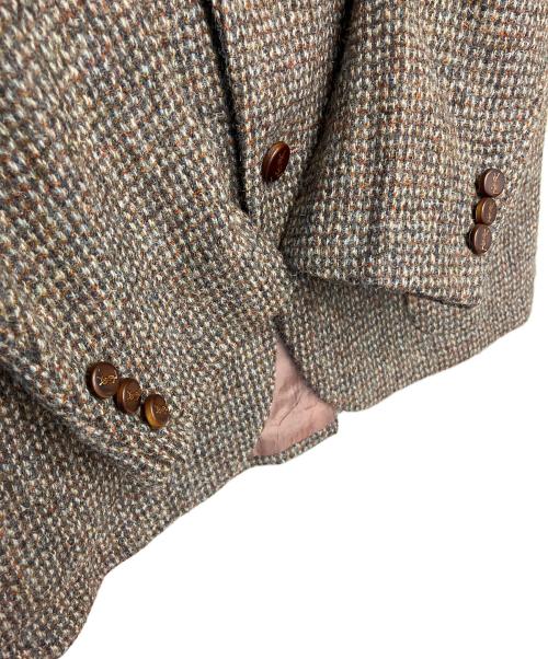 Harris Tweed（ハリスツイード）Harris Tweed (ハリスツイード) Yves Saint Laurent (イヴサンローラン) Harris Tweed×Yves Saint Laurent　ツイードジャケット ブラウン サイズ:Mの古着・服飾アイテム