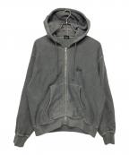 stussyステューシー）の古着「ジップパーカー」｜グレー