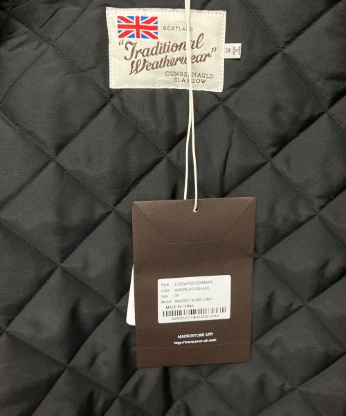 Traditional Weatherwear（トラディショナルウェザーウェア）Traditional Weatherwear (トラディショナルウェザーウェア) WAVERLY A-LINE LONG　キルティングコート ブラック サイズ:34 未使用品の古着・服飾アイテム