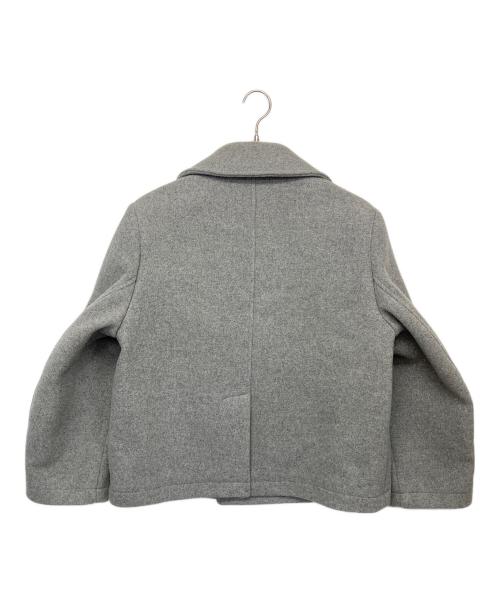 LACOSTE（ラコステ）LACOSTE (ラコステ) BF8411　ショートオーバーサイズウールブレンドPコート グレー サイズ:36 未使用品の古着・服飾アイテム