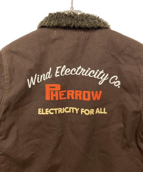 Pherrow's（フェローズ）PHERROW'S (フェローズ) 20周年記念 PECワッペン　デッキジャケット ブラウン サイズ:40の古着・服飾アイテム