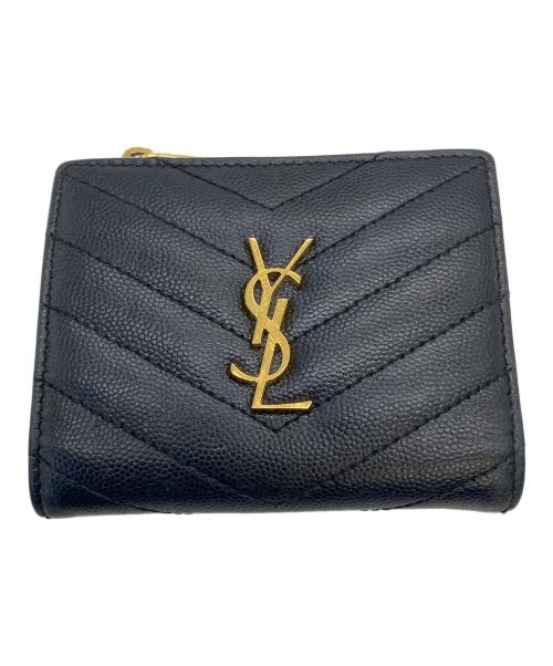 Saint Laurent Paris（サンローランパリ）Saint Laurent Paris (サンローランパリ) 575879　2つ折り財布 ブラックの古着・服飾アイテム