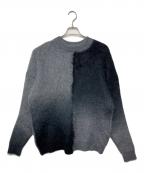 UNUSEDアンユーズド）の古着「GRADATION MOHAIR PULLOVER」｜グレー×ブラック
