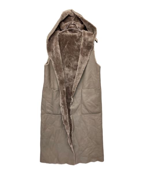theory luxe（セオリーリュクス）theory luxe (セオリーリュクス) 03-1360902-020-038　リバーシブルムートンコート ブラウン サイズ:Mの古着・服飾アイテム