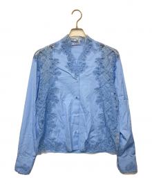 ermanno scervino（エルマノシェルビーノ）の古着「ew9816127　長袖ブラウス」｜スカイブルー