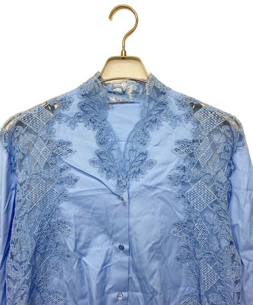 ermanno scervino（エルマノシェルビーノ）ERMANNO SCERVINO (エルマノシェルビーノ) ew9816127　長袖ブラウス スカイブルー サイズ:Mの古着・服飾アイテム