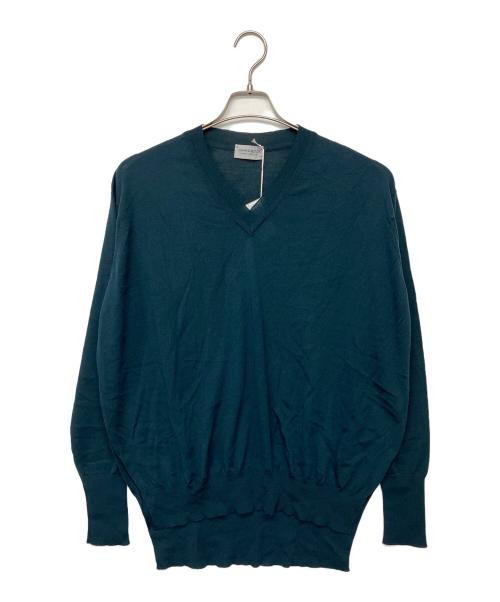 JOHN SMEDLEY（ジョンスメドレー）JOHN SMEDLEY (ジョンスメドレー) 243102 イングランド製　Vネックニット グリーン サイズ:SMサイズ 未使用品の古着・服飾アイテム
