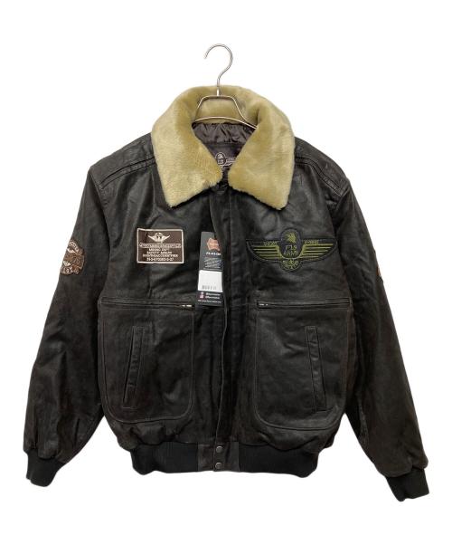 FLAVOR（フレーバ）FLAVOR (フレーバ) ボンバーレザージャケット ブラウン サイズ:EUR50の古着・服飾アイテム