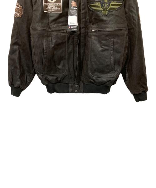 FLAVOR（フレーバ）FLAVOR (フレーバ) ボンバーレザージャケット ブラウン サイズ:EUR50の古着・服飾アイテム