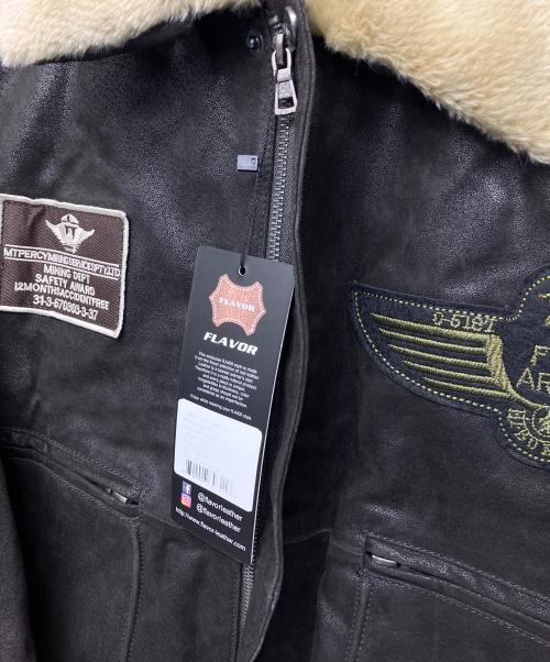 FLAVOR（フレーバ）FLAVOR (フレーバ) ボンバーレザージャケット ブラウン サイズ:EUR50の古着・服飾アイテム