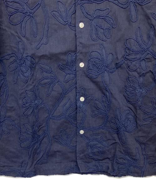 KITH（キス）KITH (キス) 26ss Corded Floral Thompson Camp Collar Shirt　半袖シャツ ネイビー サイズ:XS 未使用品の古着・服飾アイテム