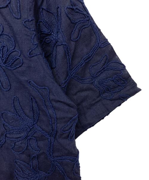 KITH（キス）KITH (キス) 26ss Corded Floral Thompson Camp Collar Shirt　半袖シャツ ネイビー サイズ:XS 未使用品の古着・服飾アイテム