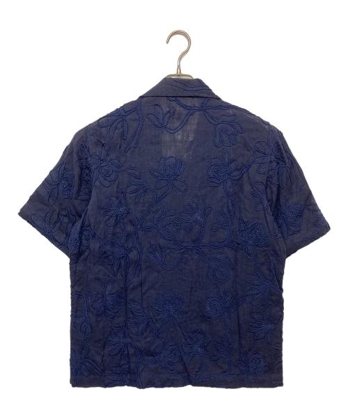 KITH（キス）KITH (キス) 26ss Corded Floral Thompson Camp Collar Shirt　半袖シャツ ネイビー サイズ:XS 未使用品の古着・服飾アイテム