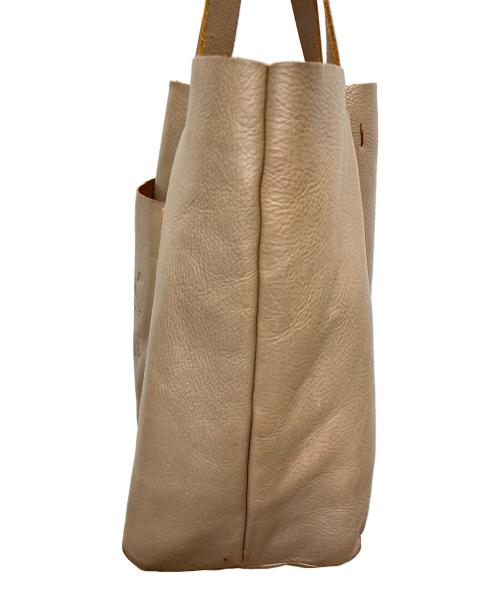 IL BISONTE（イル ビゾンテ）IL BISONTE (イル ビゾンテ) レザービッグロゴトートバッグ ブラウンの古着・服飾アイテム